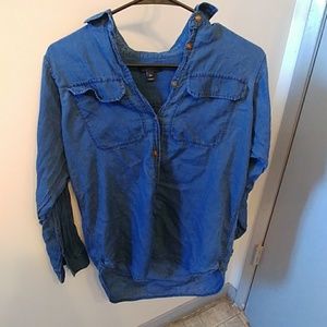 Denim chambray blouse