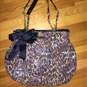 Betsey Johnson tote bag- cheetah sequin