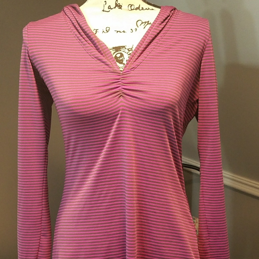 Prana Perry striped pullover with hood