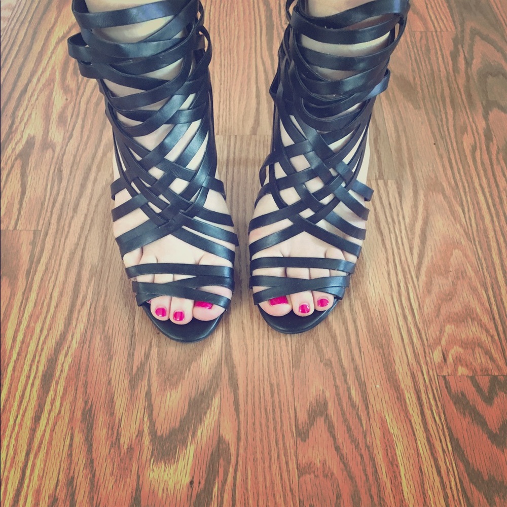 Strappy black sandals