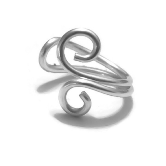 Double loop fake cartilage earring clip on earcuff 925 sterling silver gold rose - Picture 2 of 7