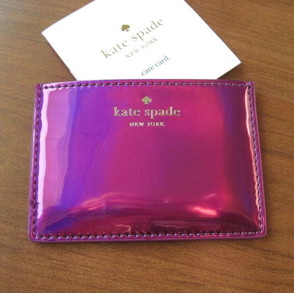 New Kate Spade Iridescent Holographic Card Case - Picture 4 of 5