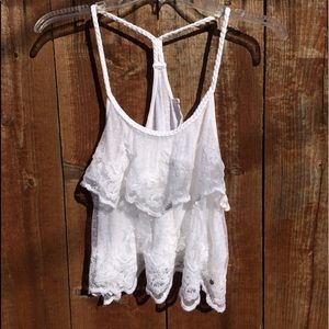 Abercrombie Strappy Lacey Crop Top