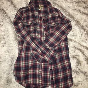 Blue and pink flannel