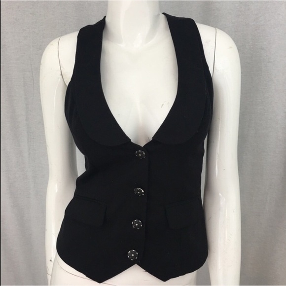 Maurices Jackets & Blazers - 💟Sz Small Maurices Black Deep V Button Front Vest