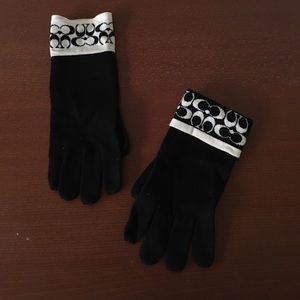 Reversible black Coach gloves