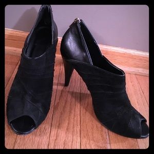 Black Peep Toe Booties