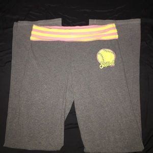 Justice brand cotton gray pants with softball logo