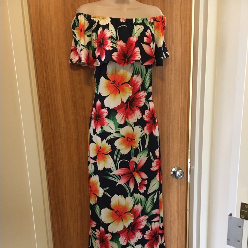 Floral off shoulder dress