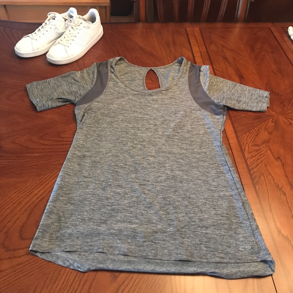 Champion Grey Shirt with Keyhole Back