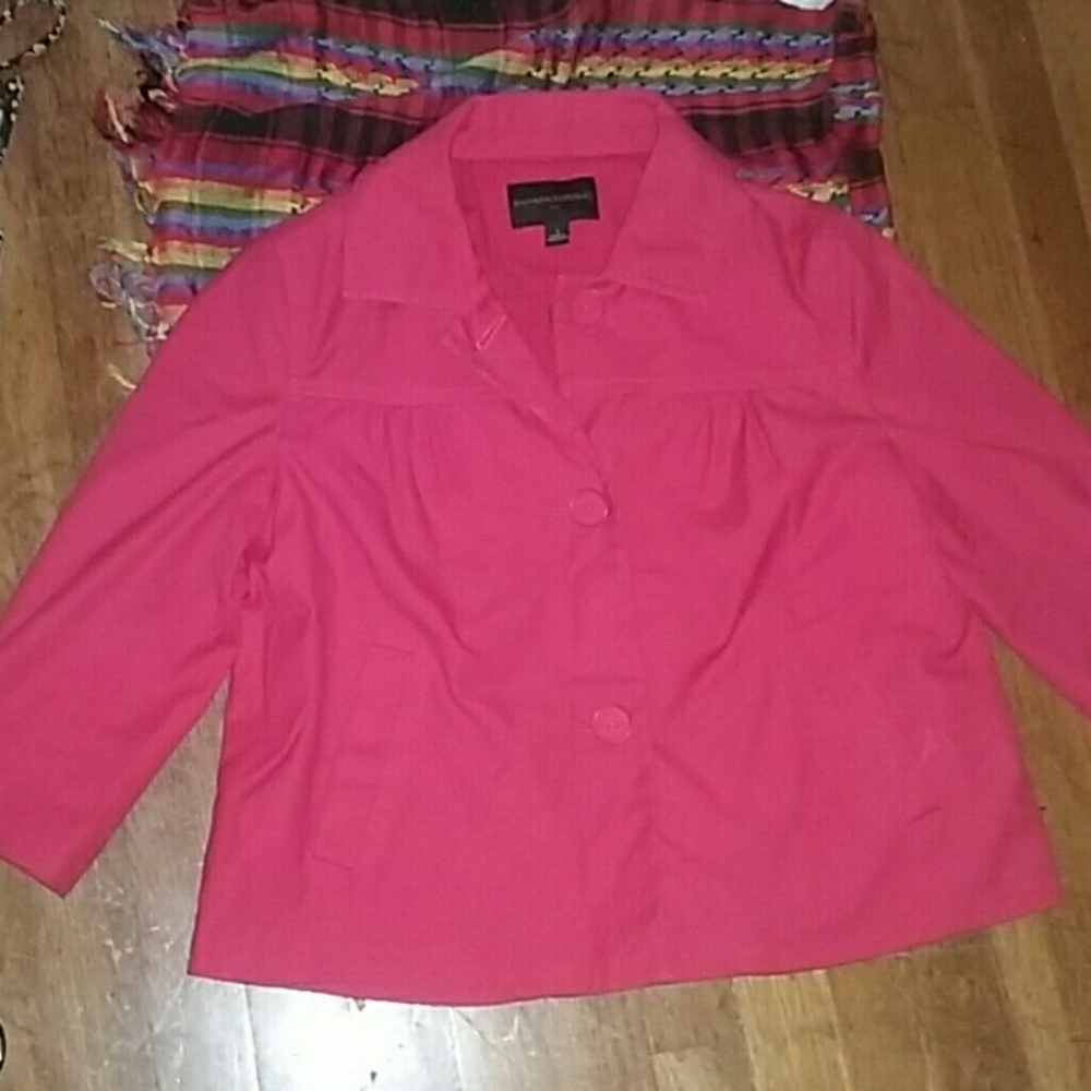 Banana Republic 3/4 Sleeve Hot Pink Blazer S