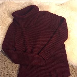 Red turtle neck sweater