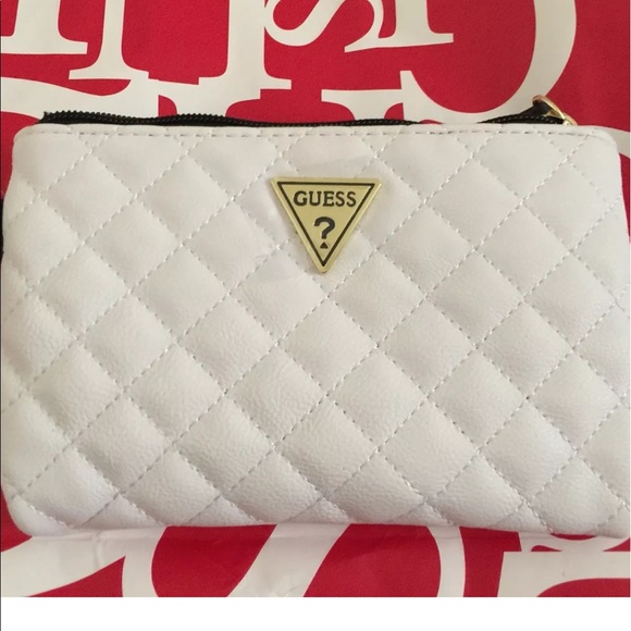 38 off Guess Handbags Guess Wallet Double Zip Pouch Color White
