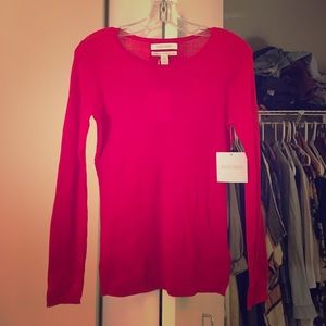 Red Ellen Tracy Merino Wool Sweater