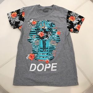 Dope T-shirt with floral patterns on the sleeves
