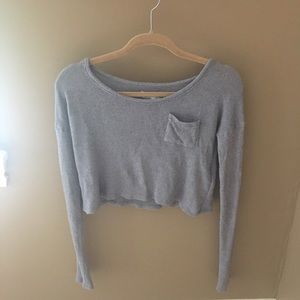 Gray Knit Crop Top