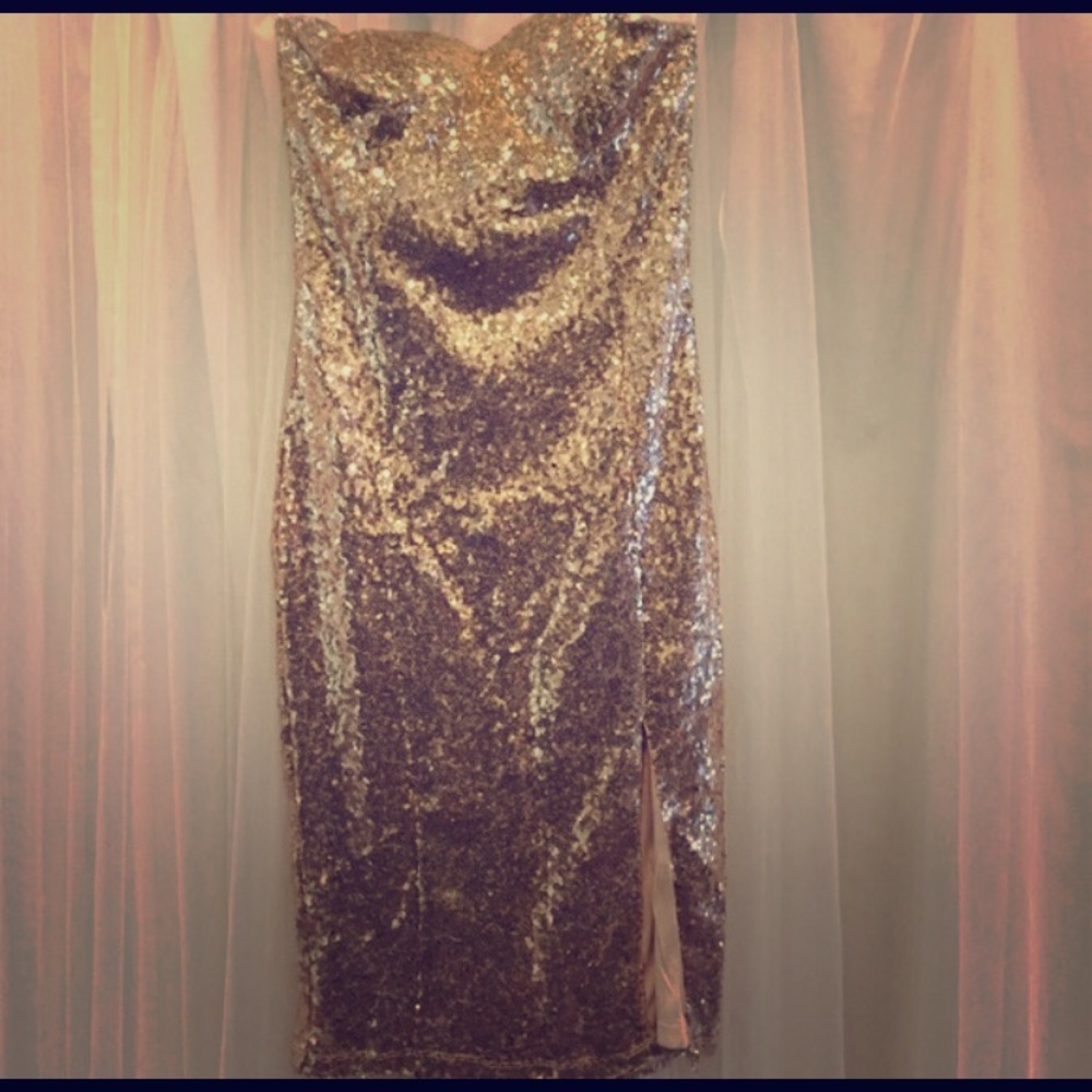 Gold Sequin Dress