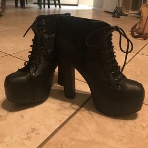 Black chunky heels