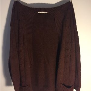 Brown chunky knit cardigan