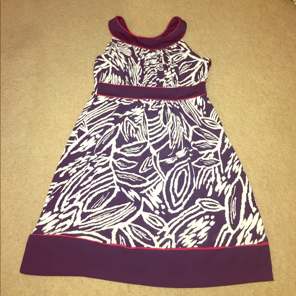 Navy white and red dress