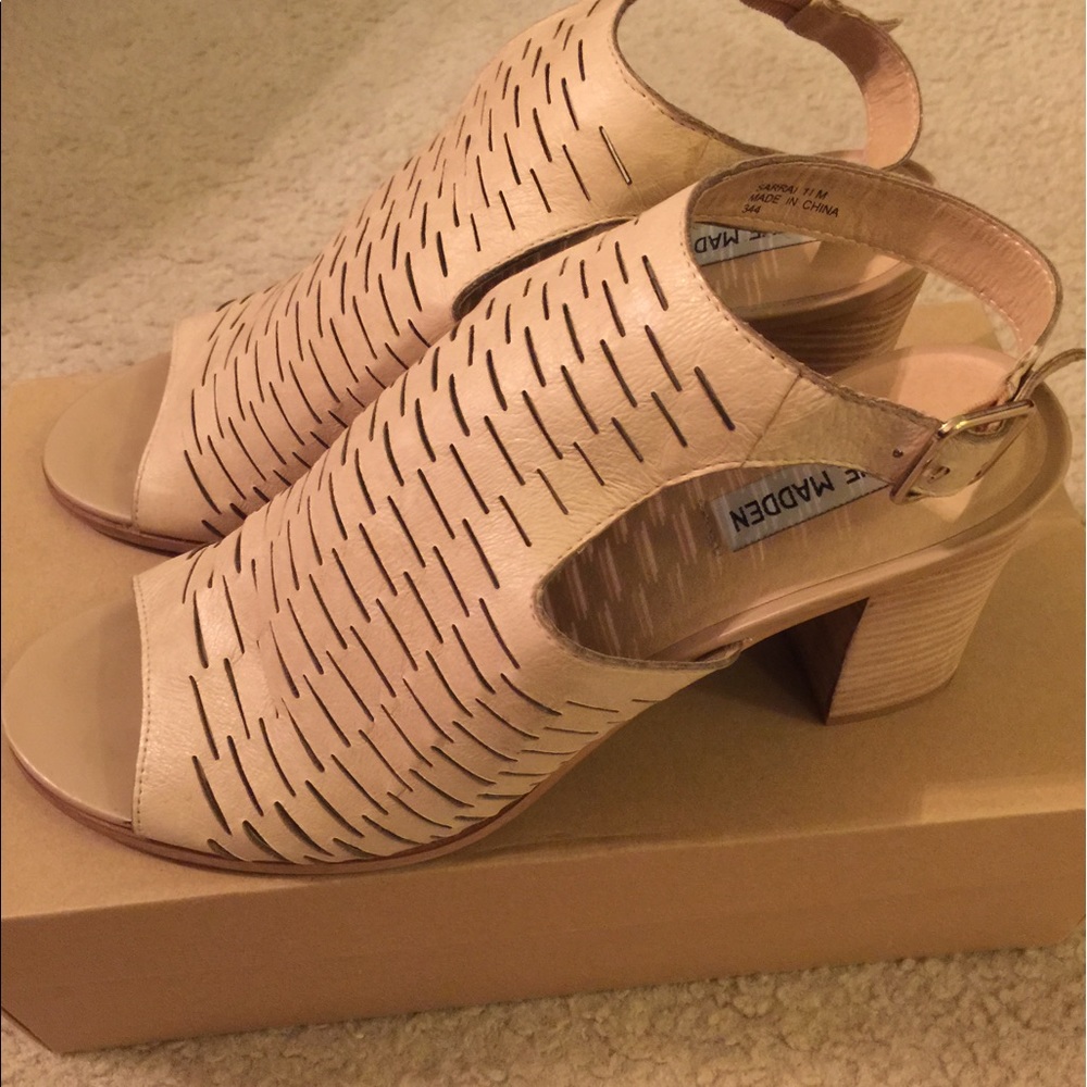 Steve Madden leather chunky heel with ankle strap