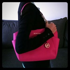 Michael Kors Pink Jet Set Large Travel Tote