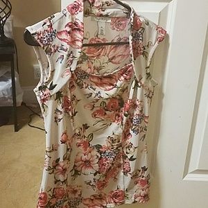 White House Black Market flower blouse