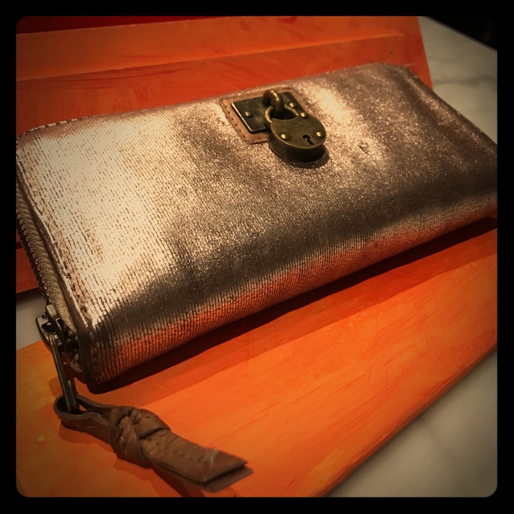 ALL SAINTS leather wallet with lock