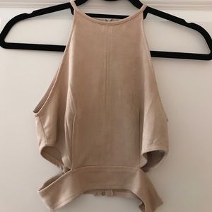 Nude Suede crop top