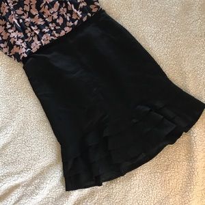 LOFT black linen skirt.  Size 8.