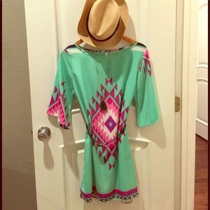 Mint green and pink tunic