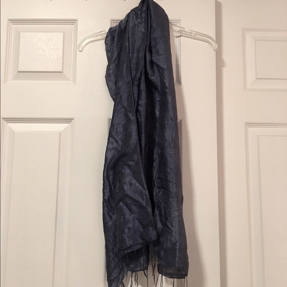 Blue silk scarf