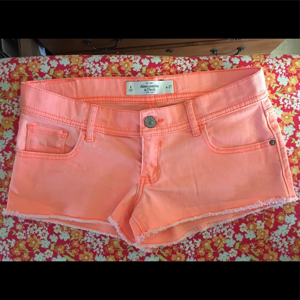 Abercrombie & Fitch⛱ Neon denim shorts EUC size 27