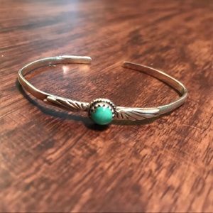 Silver and turquoise bracelet