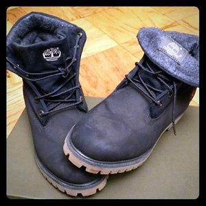 Timberland navy roll top boot (Mens)