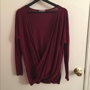 Long sleeve wrap top