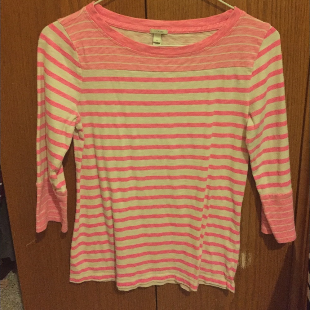 Pink and white Jcrew top