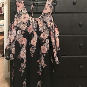 Maurice's Black and Floral Off the Shoulder Dress