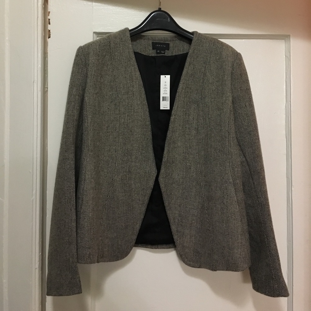 NWT Theory Yaisa tweed herringbone blazer