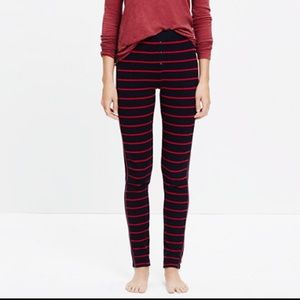 Madewell Striped Sleeping Pants in Navy and Red