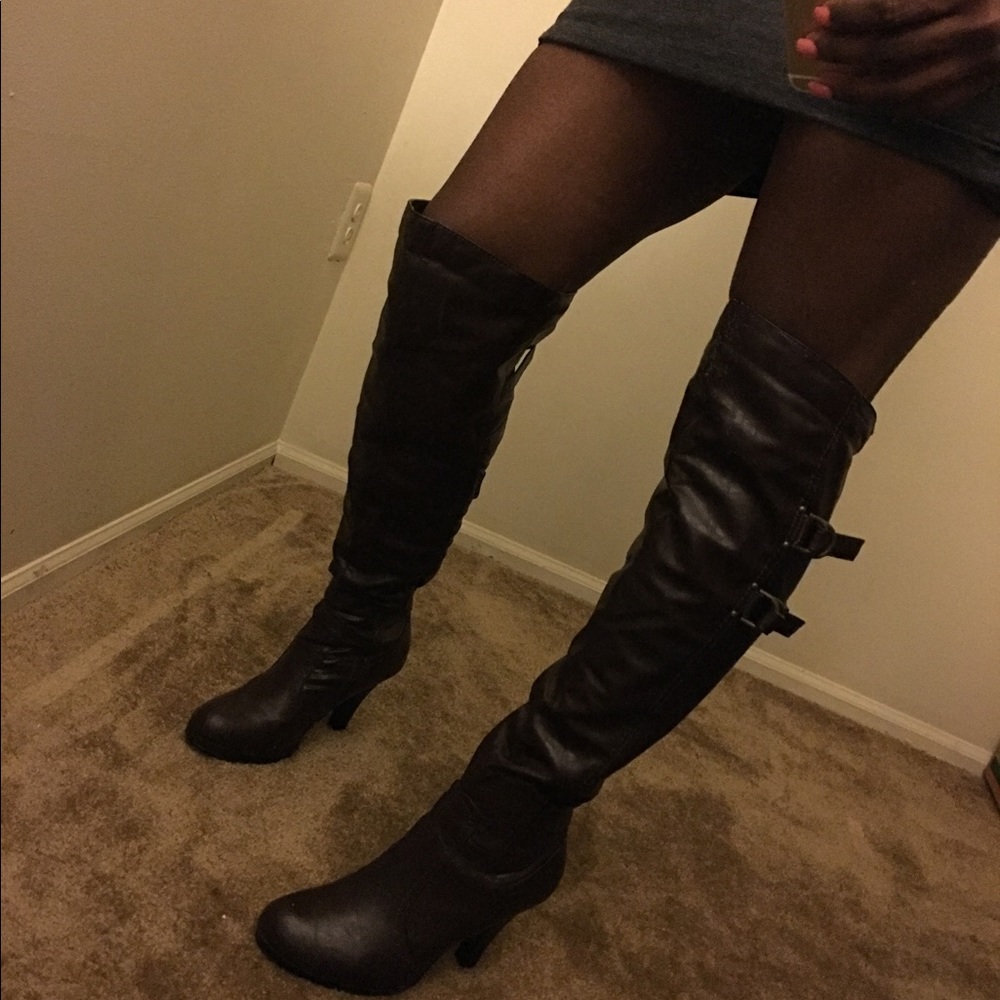 Over the Knee Brown Boots