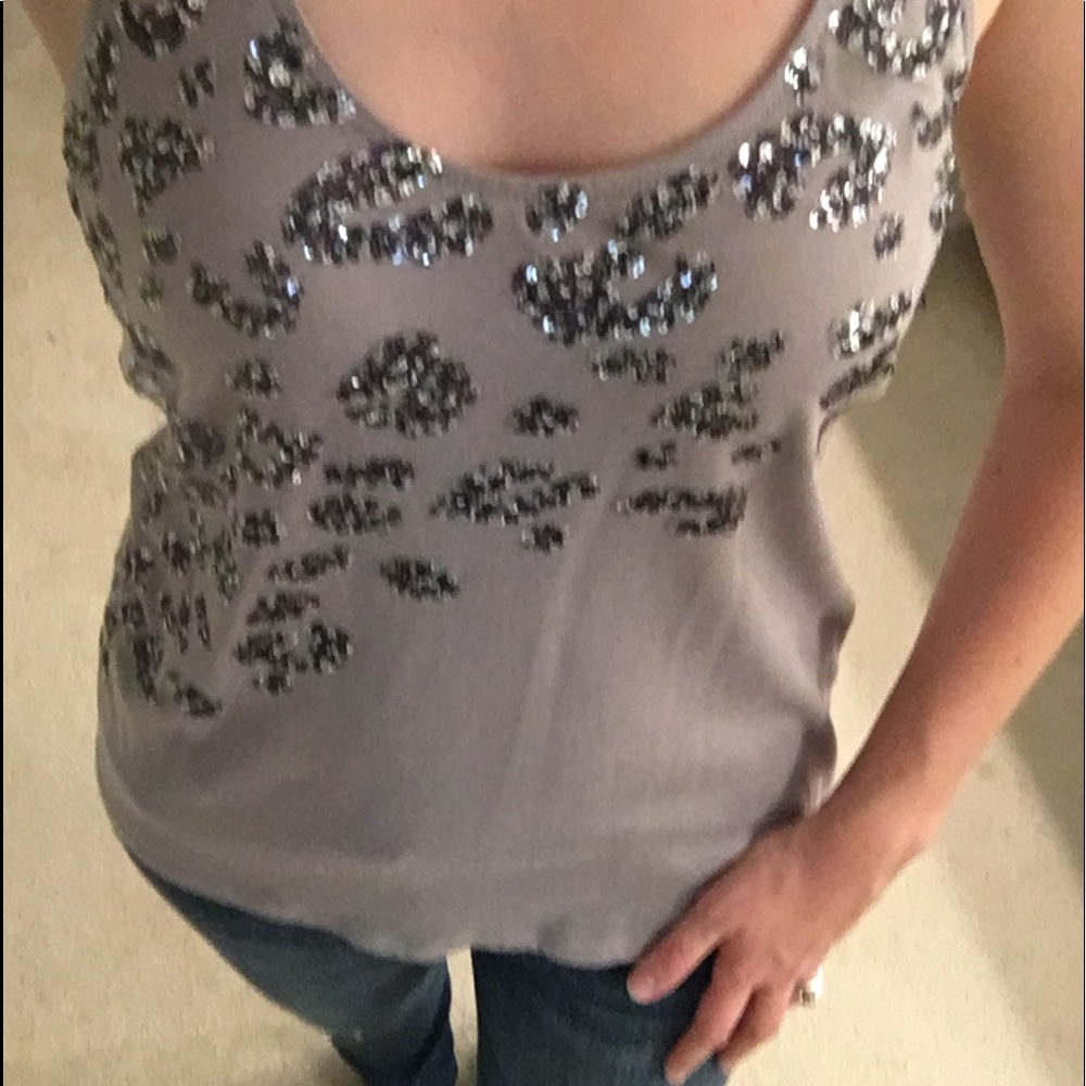 Express Cheetah Print Embellished Tank