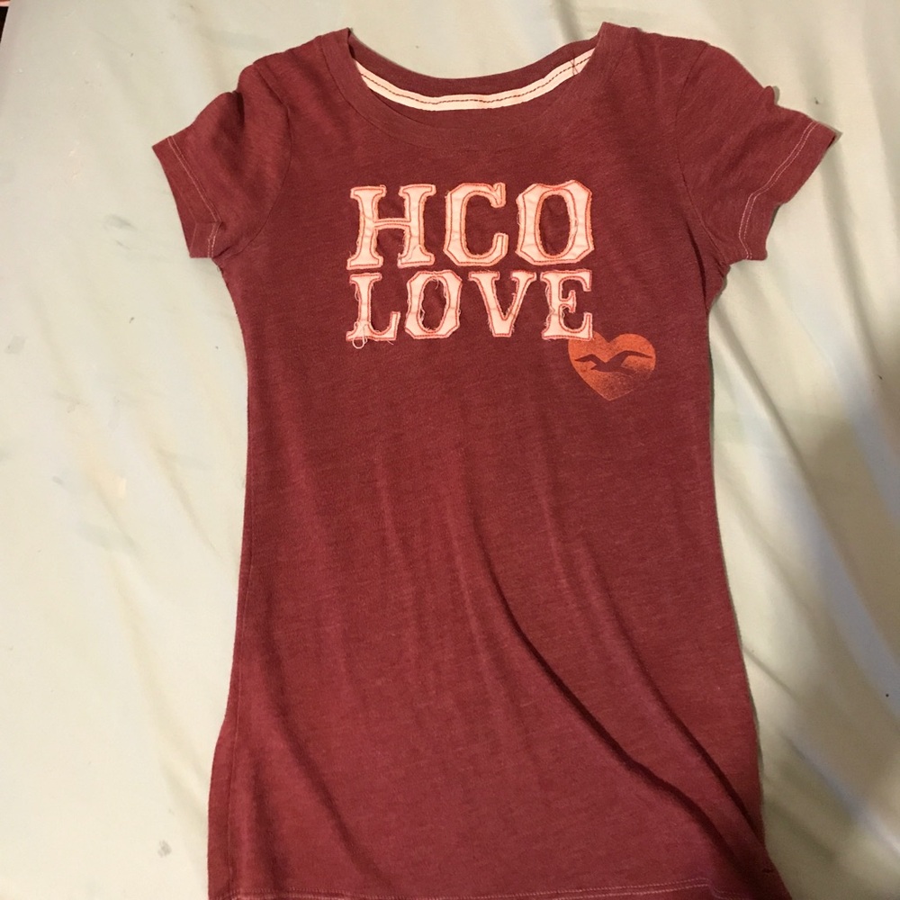 Hollister, Juniors, Burgundy, Short Sleeve Tee