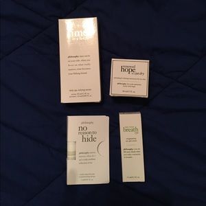 3 full sized Philosophy skin care products.
