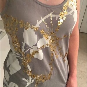 Express Gray & Gold Butterfly Tank