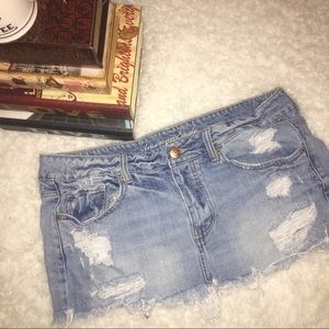 American eagle denim mini skirt