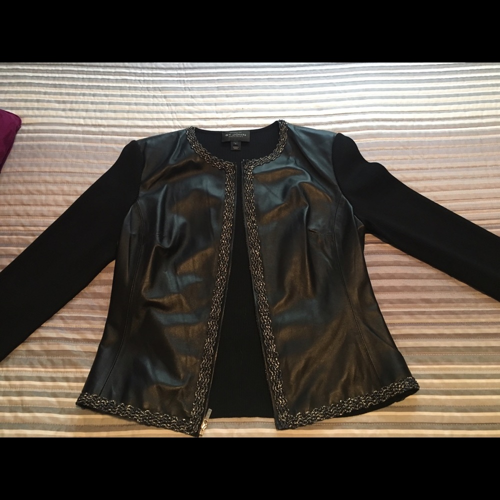 St. John jacket with leather