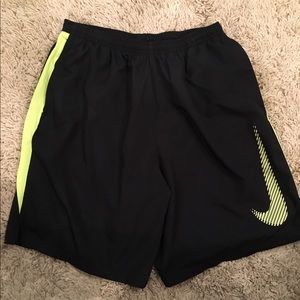 Large Black w/ Volt Side Nike Dri-Fit Shorts