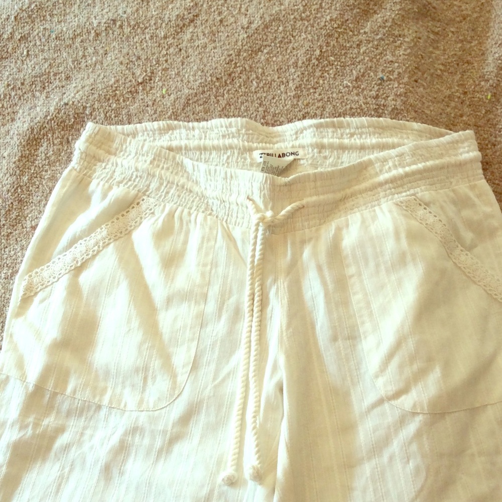 Billabong beach casual cream draw string pants