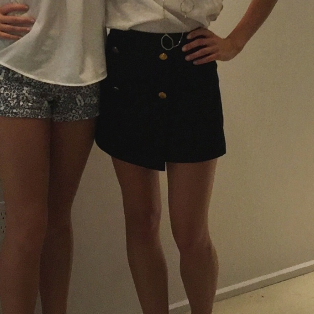 Black Skort with Gold Buttons